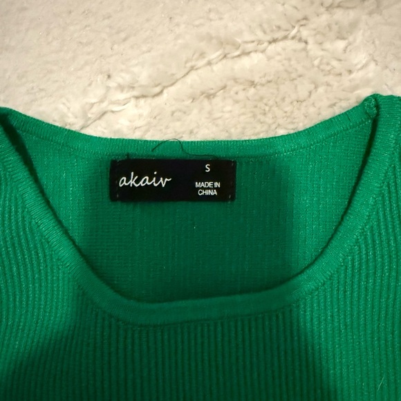 Akira Green Ribbed Tank Top - Picture 2 of 3